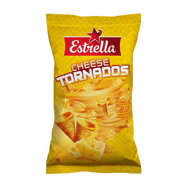 Estrella Crispy Corn Snacks Cheese Tornados 110g